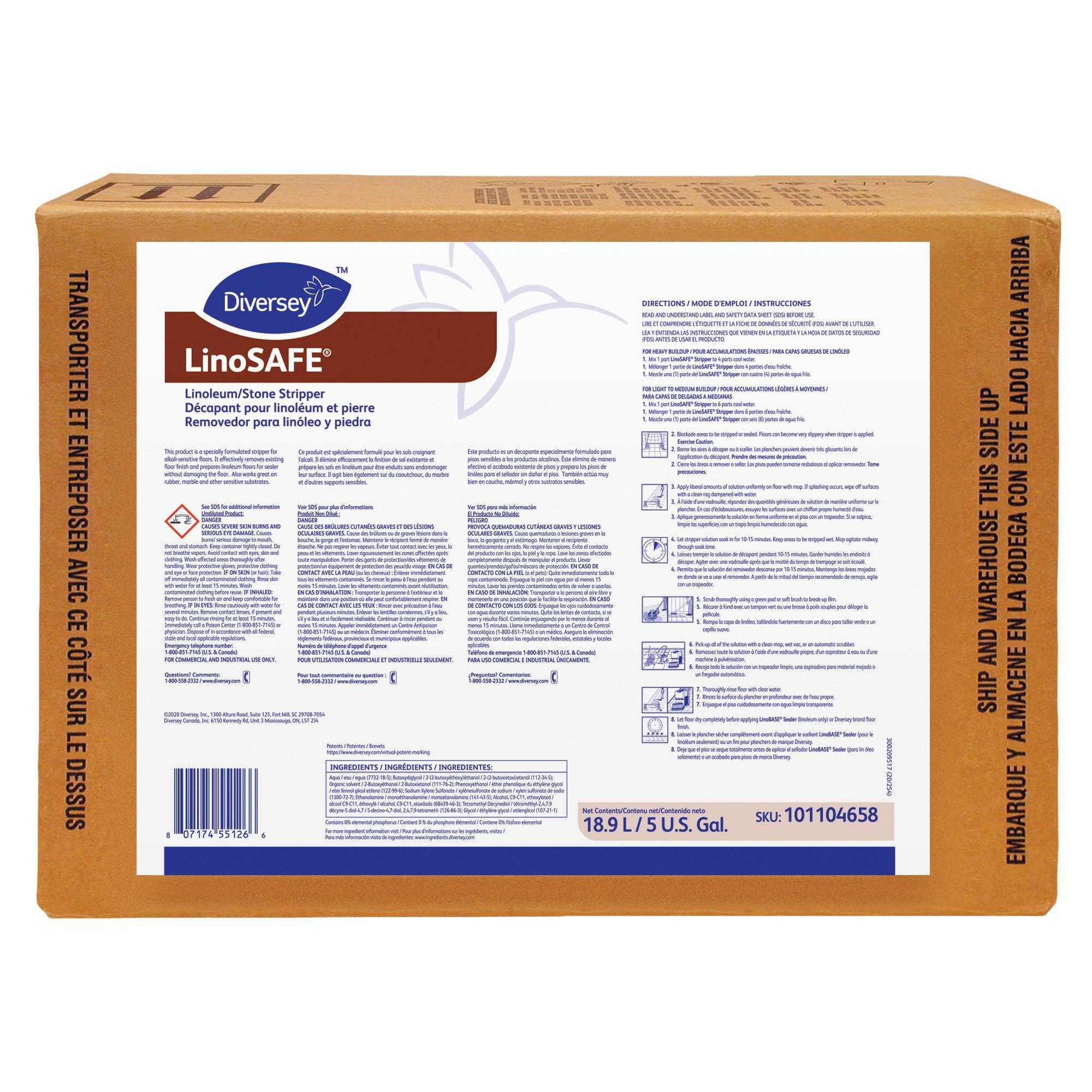 Linosafe floor stripper Diversey linoleum stone 5 gallon