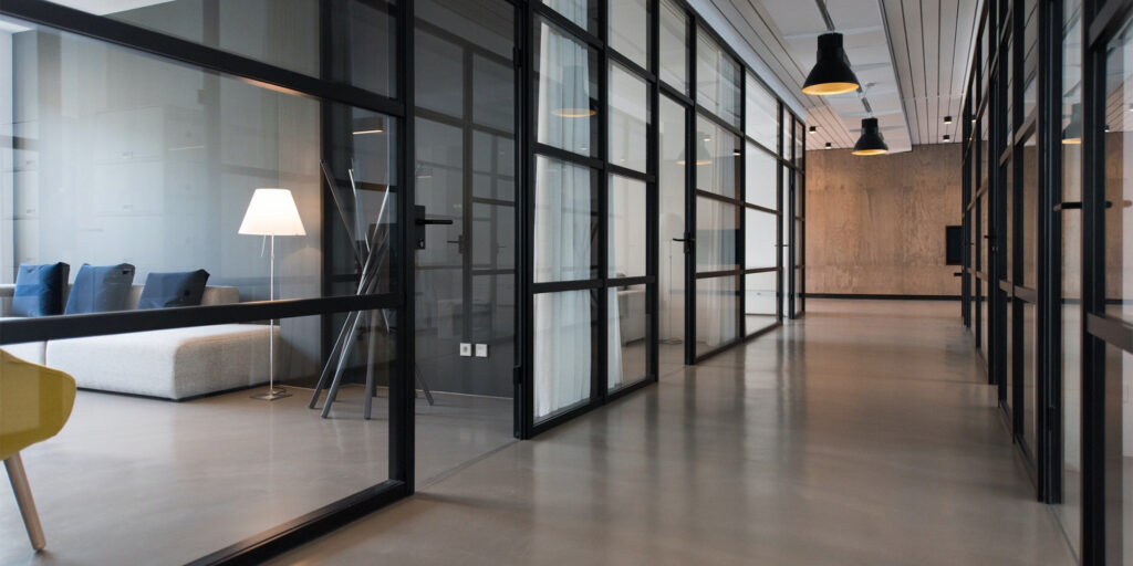 clean hallway of a commercial building
