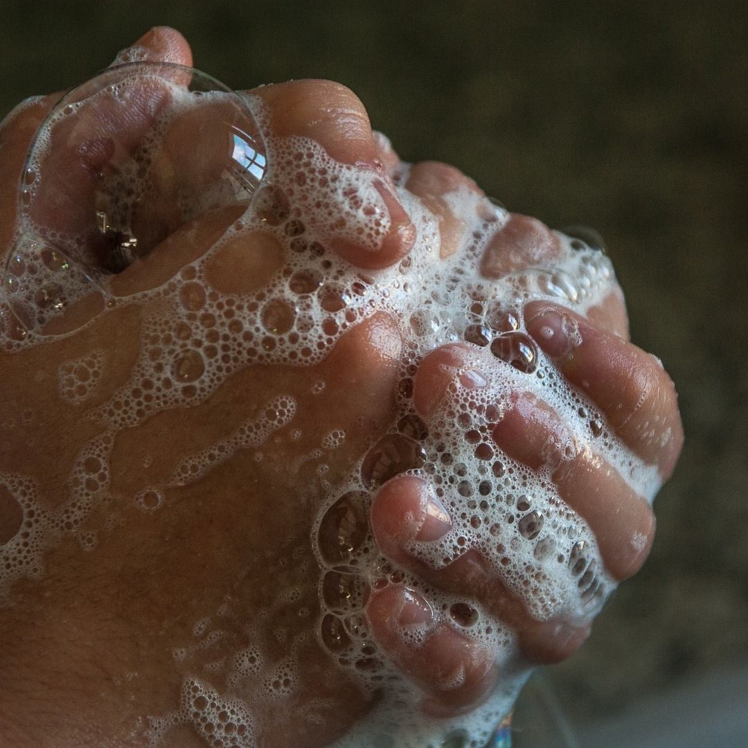 bubbly hand washing