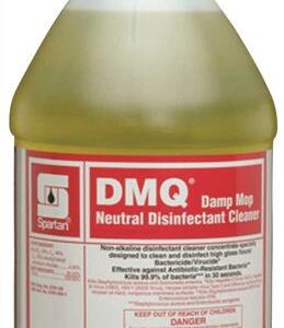Spartan DMQ Damp Mop Neutral Disinfectant Cleaner, Lemon Scent, 1 Gallon, 4/Case