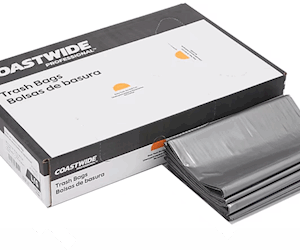 60 Gallon Low Density Silver Trash Bags, 1.7 Mil, 39 x 57 Inches, 50 Count