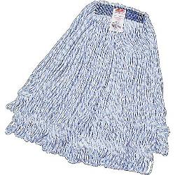 Rubbermaid Super Stitch 24 oz. Finish Mop Head, White and Blue with 1-Inch Headband​
