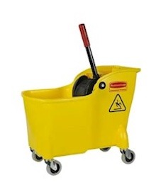 Rubbermaid 31 Quart Mop Bucket with Side-Press Wringer, Yellow