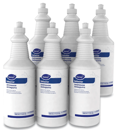 Diversey Defoamer Floral Scent – 32 oz bottles, 6-pack case for foam control in carpet cleaning equipment