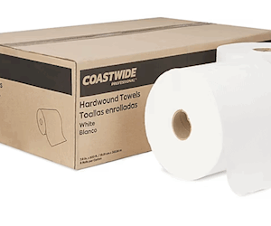 1-Ply White Hardwound Paper Towel Roll, 800 ft, 6-Pack