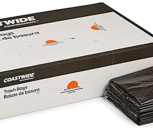 10-gallon 0.35 mil black flat pack can liners – 500 count