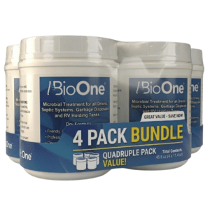 BioOne Professional Strength Microbial Drain & Septic System Treatment - 2 lb Dry Formula - 4 Pack